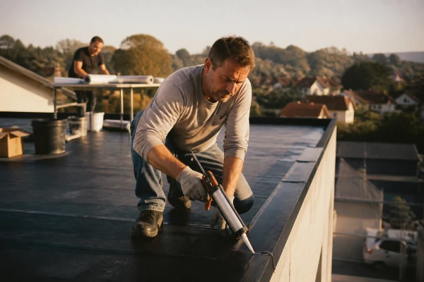 Pose membrane EPDM toit plat Pont-de-Chéruy