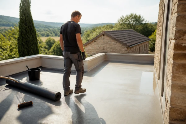 Rénovation toit terrasse étanchéité membrane Sermerieu