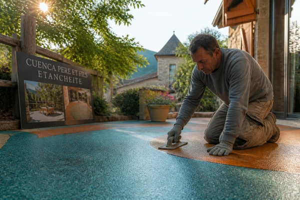 Résine décorative terrasse extérieure Bourg-en-Bresse